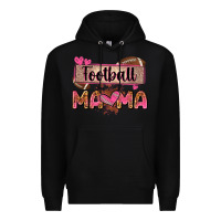 Black football mama with leopard Premium Hoodie - Zillion Design Studio