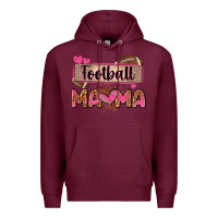 Burgundy football mama with leopard Premium Hoodie - Zillion Design Studio