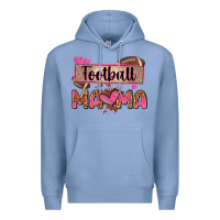 Colony Blue football mama with leopard Premium Hoodie - Zillion Design Studio