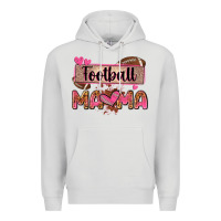 Dove Grey football mama with leopard Premium Hoodie - Zillion Design Studio