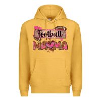 Mustard football mama with leopard Premium Hoodie - Zillion Design Studio