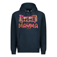Navy football mama with leopard Premium Hoodie - Zillion Design Studio