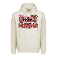 Oatmeal Heather football mama with leopard Premium Hoodie - Zillion Design Studio
