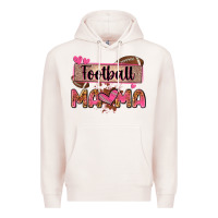 Pale Pink football mama with leopard Premium Hoodie - Zillion Design Studio