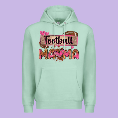 Football Mama With Leopard Premium Hoodie Designed By Zillion Design Studio