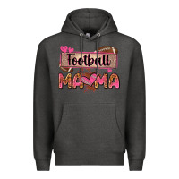 Charcoal Heather football mama with leopard Premium Hoodie - Zillion Design Studio