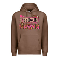 Chestnut football mama with leopard Premium Hoodie - Zillion Design Studio