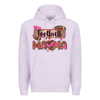 Lilac football mama with leopard Premium Hoodie - Zillion Design Studio