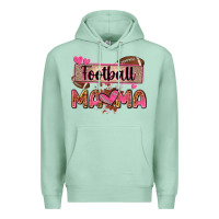 Seafoam football mama with leopard Premium Hoodie - Zillion Design Studio
