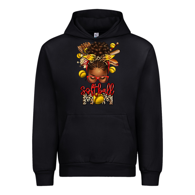 Softball Mom Afro Messy Bun Urban Hoodie by texasbilliewilder | Teevron