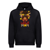 Black softball mom afro messy bun Urban Hoodie - texasbilliewilder