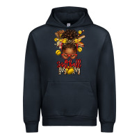 Navy softball mom afro messy bun Urban Hoodie - texasbilliewilder