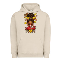 Pigment French Oak softball mom afro messy bun Urban Hoodie - texasbilliewilder