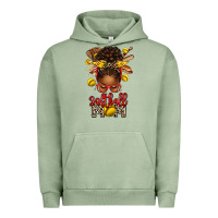 Pigment Oil Green softball mom afro messy bun Urban Hoodie - texasbilliewilder