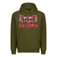 Army Green football granny with leopard Premium Hoodie - Zillion Design Studio