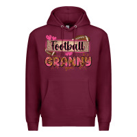 Burgundy football granny with leopard Premium Hoodie - Zillion Design Studio
