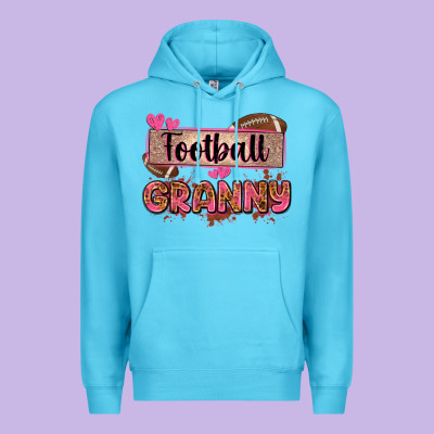 Football Granny With Leopard Premium Hoodie Designed By Zillion Design Studio