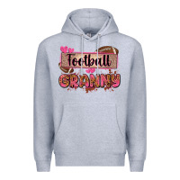 Heather Grey football granny with leopard Premium Hoodie - Zillion Design Studio