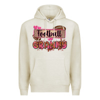 Oatmeal Heather football granny with leopard Premium Hoodie - Zillion Design Studio