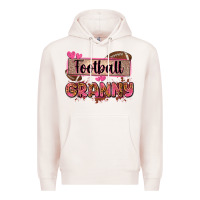 Pale Pink football granny with leopard Premium Hoodie - Zillion Design Studio