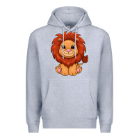 Heather Grey lion Premium Hoodie - texasbilliewilder