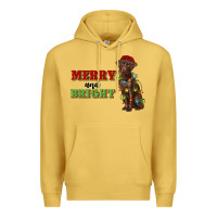 Antique Gold merry and bright labrador Premium Hoodie - RanaPortraitStore
