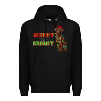 Black merry and bright labrador Premium Hoodie - RanaPortraitStore