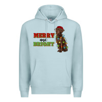 Blue Mist merry and bright labrador Premium Hoodie - RanaPortraitStore