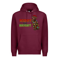 Burgundy merry and bright labrador Premium Hoodie - RanaPortraitStore