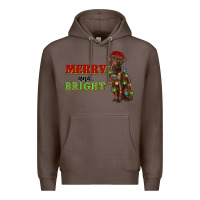 Coffee merry and bright labrador Premium Hoodie - RanaPortraitStore