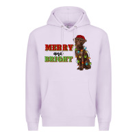 Lilac merry and bright labrador Premium Hoodie - RanaPortraitStore