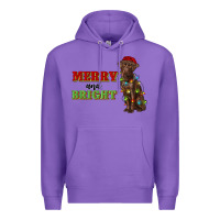 Purple merry and bright labrador Premium Hoodie - RanaPortraitStore