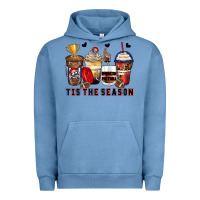 Pigment Pebble Blue tis' the season american football coffee cups Urban Hoodie - Zillion Design Studio