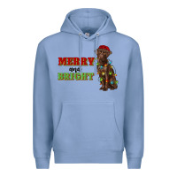 Colony Blue merry and bright labrador Premium Hoodie - RanaPortraitStore