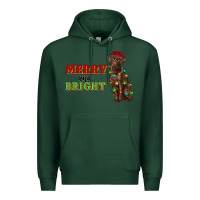 Sports Green merry and bright labrador Premium Hoodie - RanaPortraitStore