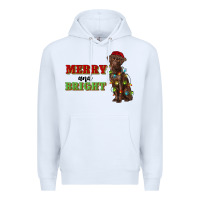 White merry and bright labrador Premium Hoodie - RanaPortraitStore