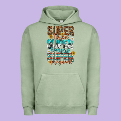 Super Tired Super Hungry Super Pregnant Urban Hoodie Designed By Texasbilliewilder