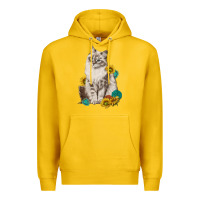 Lemon siberian cat sunflower and gemstone Premium Hoodie - texasbilliewilder