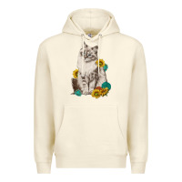 Sandshell siberian cat sunflower and gemstone Premium Hoodie - texasbilliewilder