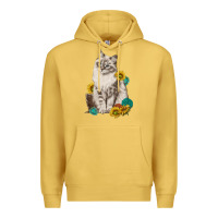 Antique Gold siberian cat sunflower and gemstone Premium Hoodie - texasbilliewilder