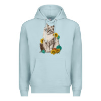 Blue Mist siberian cat sunflower and gemstone Premium Hoodie - texasbilliewilder