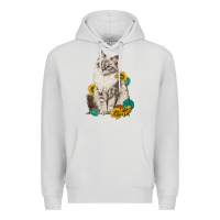 Dove Grey siberian cat sunflower and gemstone Premium Hoodie - texasbilliewilder