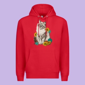 Siberian Cat Sunflower And Gemstone Premium Hoodie Designed By Texasbilliewilder