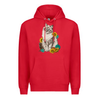 Red siberian cat sunflower and gemstone Premium Hoodie - texasbilliewilder