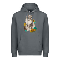 Rock siberian cat sunflower and gemstone Premium Hoodie - texasbilliewilder