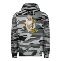 Slate Camo siberian cat sunflower and gemstone Premium Hoodie - texasbilliewilder
