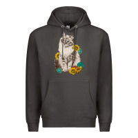 Smoke siberian cat sunflower and gemstone Premium Hoodie - texasbilliewilder
