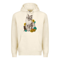 Tofu siberian cat sunflower and gemstone Premium Hoodie - texasbilliewilder