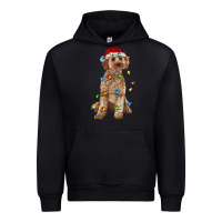 Black cockapoo with christmas lights Urban Hoodie - RanaPortraitStore