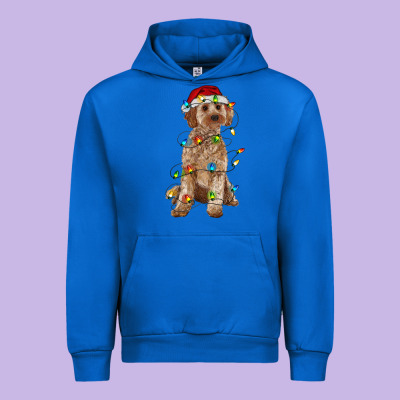 Cockapoo With Christmas Lights Urban Hoodie Designed By Ranaportraitstore